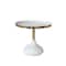 Hello Honey® 9.25" Cream Round Enameled Metal Pedestal